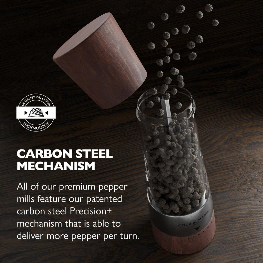 Cole & Mason Derwent Forest Wood Pepper Mill is a 7.5-inch