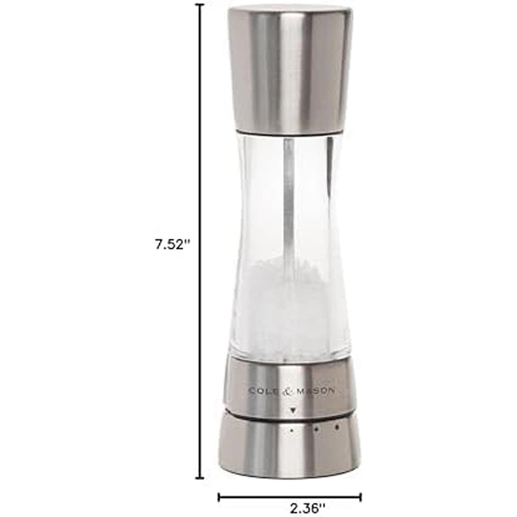 Cole & Mason Derwent Salt Mill 7.5 Stainless Steel Grinder Adjustable NWT